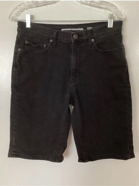 Men's Waist Sz 30 AMAZON ESSENTIALS Black Straight Denim Shorts